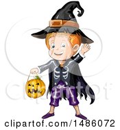 Poster, Art Print Of Boy In A Wizard Halloween Costume