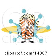 Poster, Art Print Of Popcorn Carton Character Filled With Buttery Popcorn