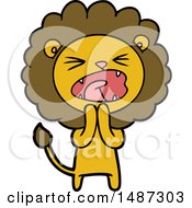 Poster, Art Print Of Cartoon Lion Praying