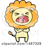 Poster, Art Print Of Cartoon Angry Lion