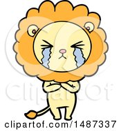 Poster, Art Print Of Cartoon Crying Lion