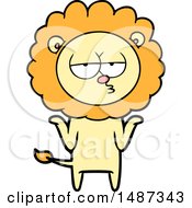 Poster, Art Print Of Cartoon Bored Lion