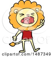 Poster, Art Print Of Cartoon Lion Giving Peac Sign