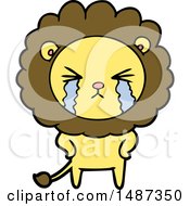 Poster, Art Print Of Cartoon Crying Lion