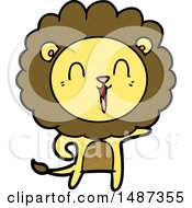 Poster, Art Print Of Laughing Lion Cartoon