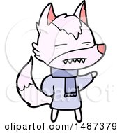 Poster, Art Print Of Cartoon Wolf In Winter Clothes