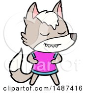 Poster, Art Print Of Friendly Cartoon Wolf Girl