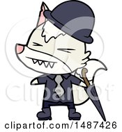 Angry Wolf Boss Cartoon