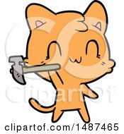 Poster, Art Print Of Cartoon Happy Cat