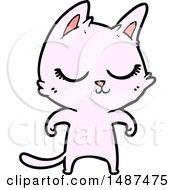 Poster, Art Print Of Calm Cartoon Cat