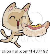 Poster, Art Print Of Happy Cartoon Cat Meowing