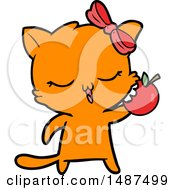 Poster, Art Print Of Cartoon Cat With Bow On Head