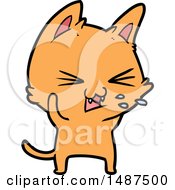 Cartoon Cat Hissing