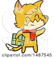 Cartoon Friendly Christmas Fox