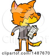 Poster, Art Print Of Friendly Cartoon Fox Manager