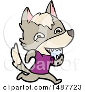 Cartoon Hungry Wolf