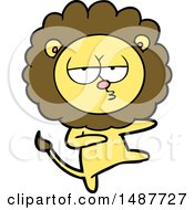 Cartoon Bored Lion Dancing