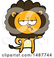Poster, Art Print Of Cartoon Bored Lion
