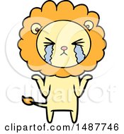 Poster, Art Print Of Cartoon Crying Lion