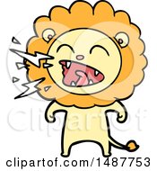 Poster, Art Print Of Cartoon Roaring Lion