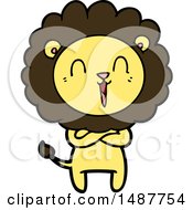 Poster, Art Print Of Laughing Lion Cartoon