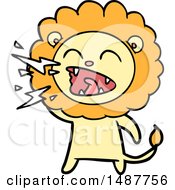 Poster, Art Print Of Cartoon Roaring Lion