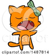 Poster, Art Print Of Cartoon Singing Cat