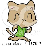 Cartoon Happy Cat Running