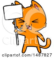 Poster, Art Print Of Cartoon Cat Protesting