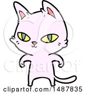 Cartoon Cat With Bright Eyes