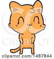 Poster, Art Print Of Cartoon Happy Cat