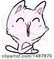 Poster, Art Print Of Happy Cartoon Cat Meowing