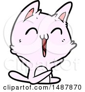 Happy Cartoon Cat Meowing