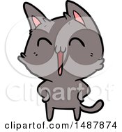 Poster, Art Print Of Happy Cartoon Cat Meowing