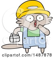Poster, Art Print Of Cartoon Cat Builder Stopping For Lunch