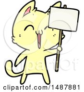 Poster, Art Print Of Happy Cartoon Cat