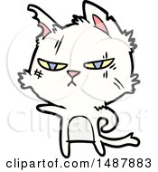 Poster, Art Print Of Tough Cartoon Cat Pointing