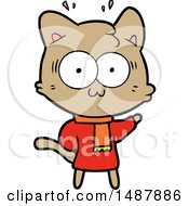 Poster, Art Print Of Cartoon Surprised Cat Wearing Warm Winter Clothes