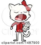 Cartoon Yawning Cat