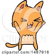 Cartoon Cat Hissing