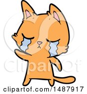 Crying Cartoon Cat Pointing