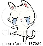 Poster, Art Print Of Crying Cartoon Cat Performing A Dance