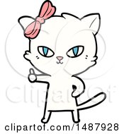 Cute Cartoon Cat Giving Thumbs Up Symbol