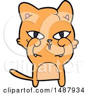 Cartoon Cat Rubbing Eyes