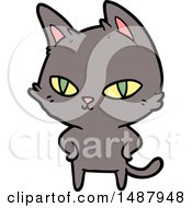 Cartoon Cat With Bright Eyes