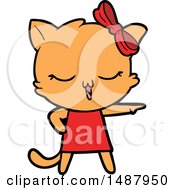 Poster, Art Print Of Cartoon Cat With Bow On Head