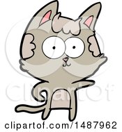 Happy Cartoon Cat Pointing