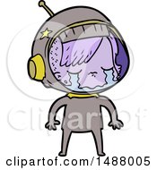 Cartoon Crying Astronaut Girl by lineartestpilot