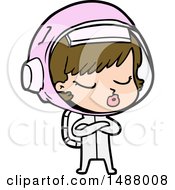 Cartoon Pretty Astronaut Girl by lineartestpilot