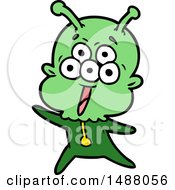 Happy Cartoon Alien